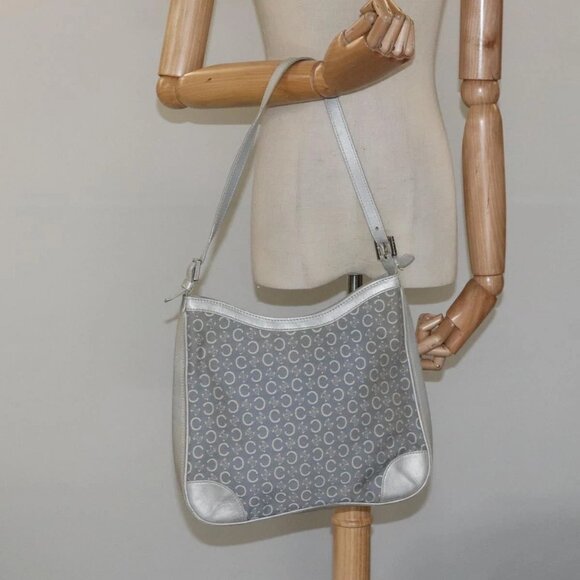 CELINE C Macadam Canvas Shoulder Bag Gray Auth - Picture 1 of 16